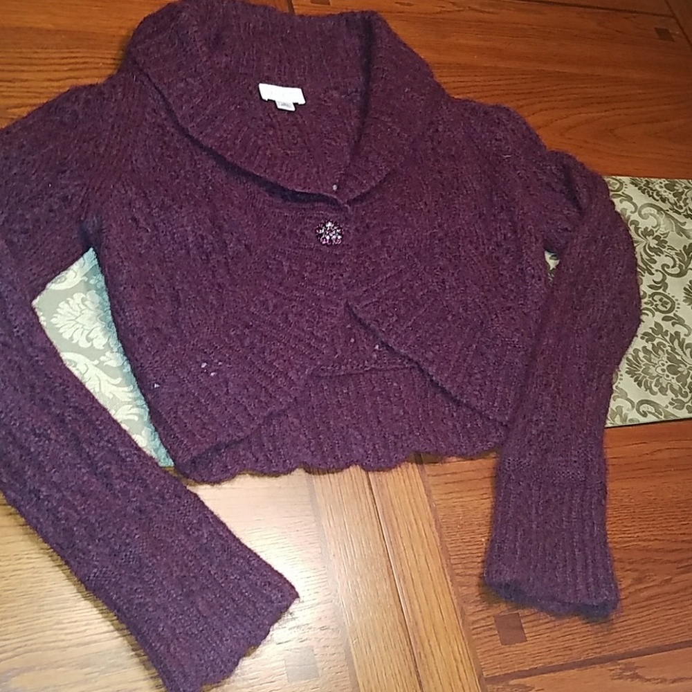 LOFT Cropped Sweater Brooch Button - Picture 1 of 8